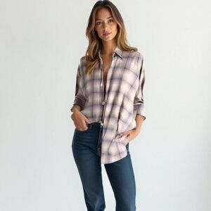 ❤️ AE flannel country sandblasted long sleeve shirt S